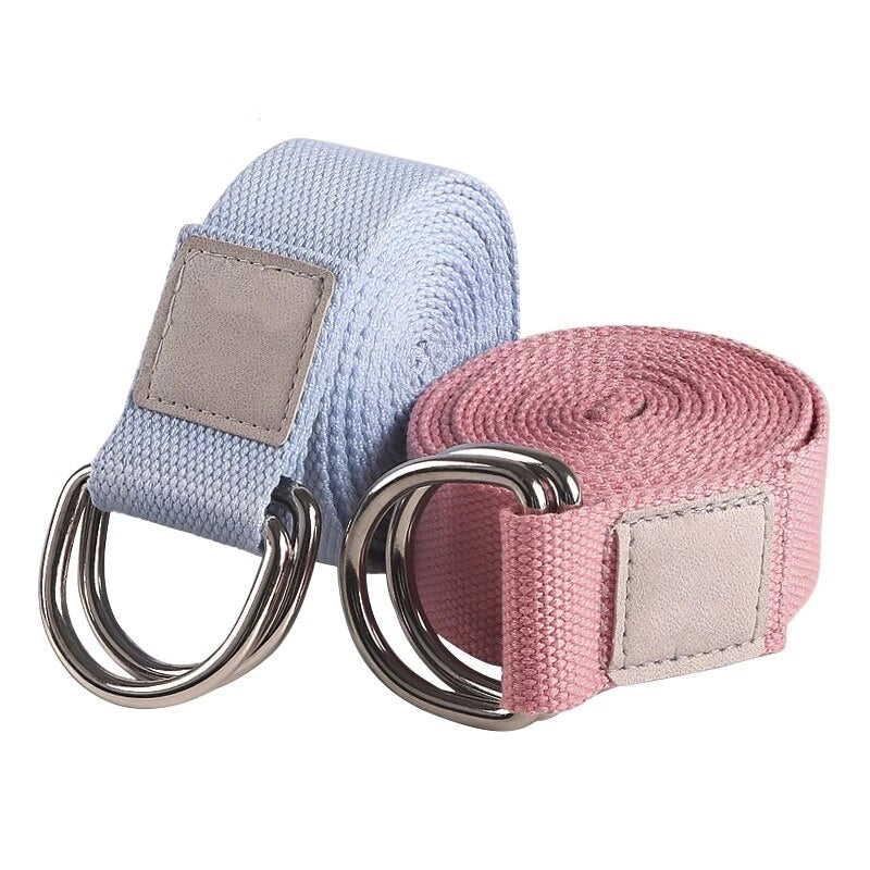 Cotton Yoga Strap (4 colors, 3 length options, adjustable)