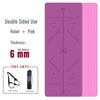 For Beginner: 6mm Yoga Mat, Asana Chart, Alignment, Motto, TPE Non-slip (FREE GIFT: bag and strap for mat)