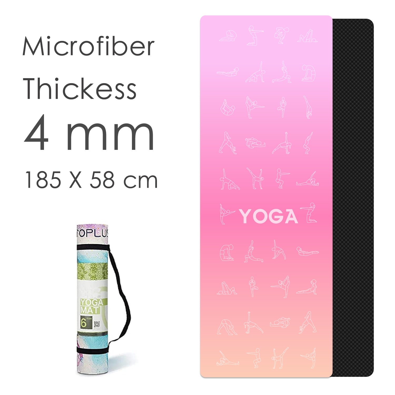 NEW！2022 version 4MM Yoga Mat, Asana Chart, High Quality Natural Rubber, Eco-Friendly