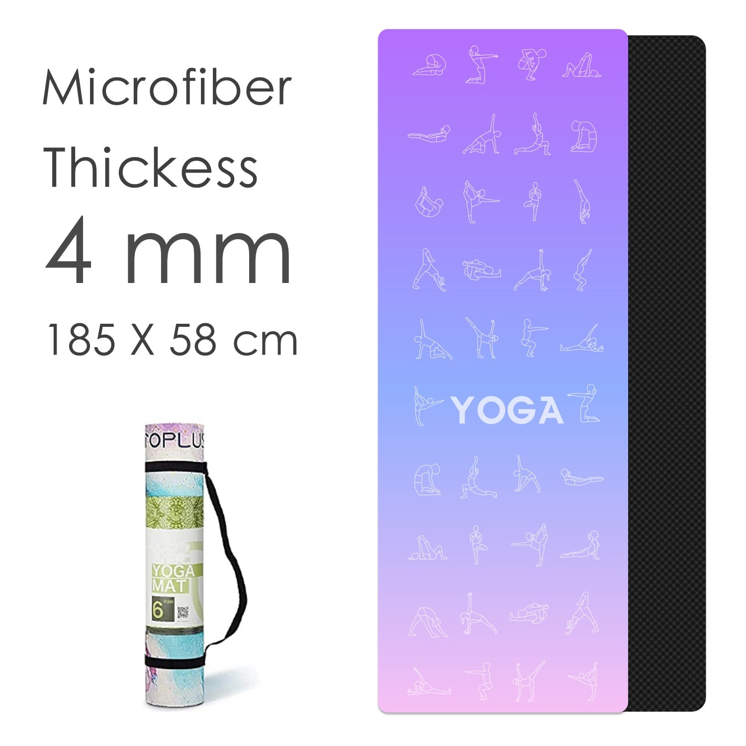 NEW！2022 version 4MM Yoga Mat, Asana Chart, High Quality Natural Rubber, Eco-Friendly