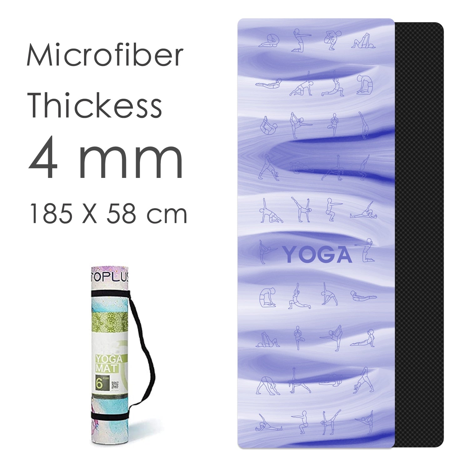 NEW！2022 version 4MM Yoga Mat, Asana Chart, High Quality Natural Rubber, Eco-Friendly